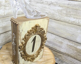 Disney Cinderella table numbers decor, Disney wedding party table number decor,Disney wedding