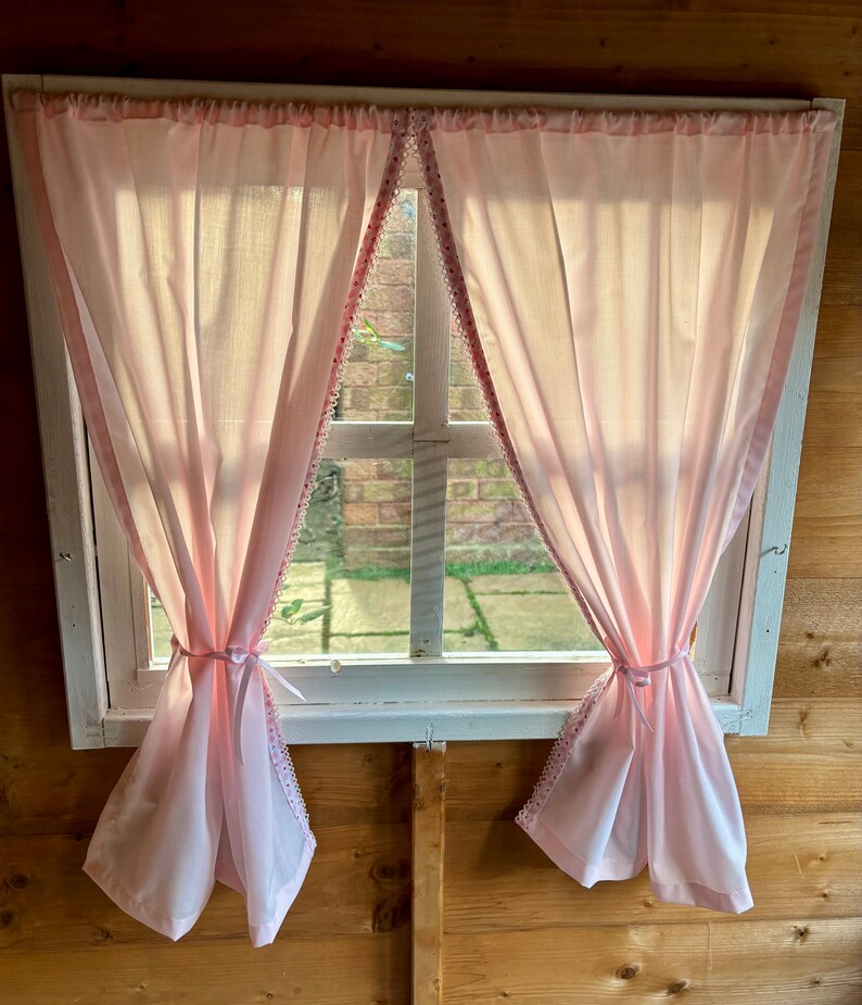 NEW Playhouse Curtains, Blush Pink & Gingham. Childrens Playhouse