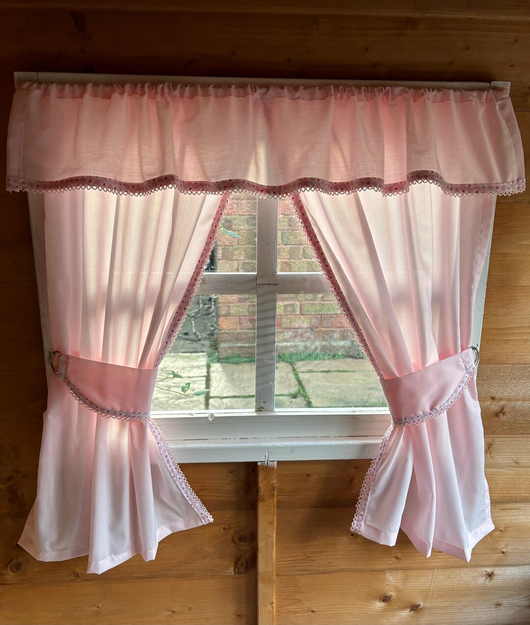 NEW Playhouse Curtains, Blush Pink & Gingham. Childrens Playhouse