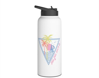 Sea You Soon Stainless Steel Water Bottle, Standard Lid