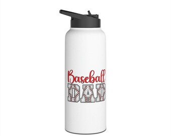 Baseball Dad Stainless Steel Water Bottle, Standard Lid