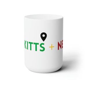 St. Kitts + Nevis Pin Drop White Mug