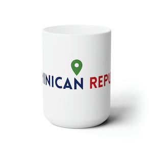 Dominican Republic Pin Drop White Mug