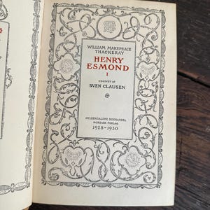 Antique Leather Bound Book William Thackeray Henry Esmond I