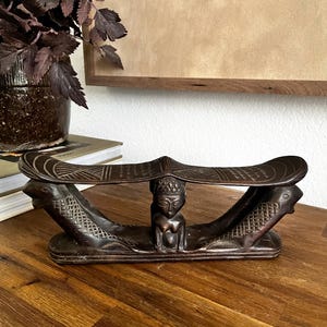 Hand Carved Chokwe Double Headrest Congo