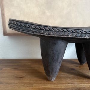 Vintage African Large Senufo Stool Carved Detail
