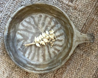 Large Antique Stone Parat Tray with Handle