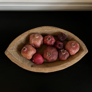 Vintage Wooden Bowl Shallow Oblong