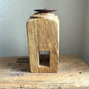 Vintage Carved Wooden Paga Candle Holder
