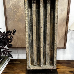 Vintage Wooden Concrete Mold on Iron Stand