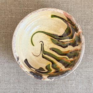 Mini Hungarian Marbleized Pottery Bowl | Handmade Glazed Dish