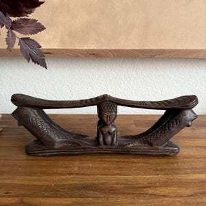 Hand Carved Chokwe Double Headrest Congo