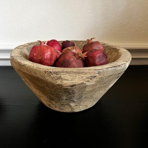 Large Rustic Vintage Wood Bowl