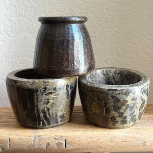 Vintage Stone Bowl | Hand-Carved Primitive Vessel