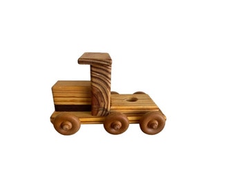 Giocattolo del treno in legno vintage fatto a mano