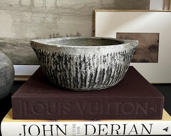 Vintage Stone Kundi Bowl | Large Primitive Stone Vessel