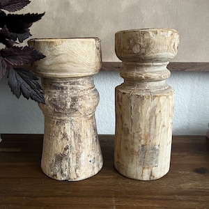 Vintage Wooden Candle Holder