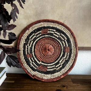 Vintage Woven African Fulani Basket Wall Decor