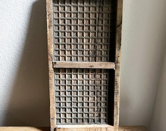Vintage Wooden Concrete Mold | Primitive Wood Vessel