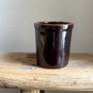 Vintage braun Steingut Topf