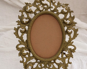Vintage Gold Oval Frame | Ornate Easel Frame
