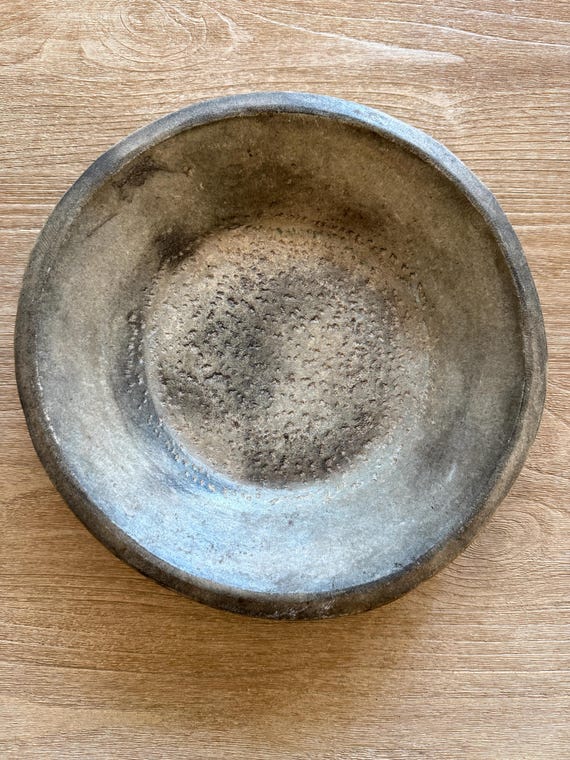 Vintage Stone Bowl | Organic Carved Vessel