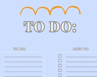 Printable to Do List Digital Download Template - Etsy