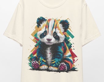 Panda Passion T-Shirt, schmelzen Sie Herzen mit unserem mehrfarbigen PANDA