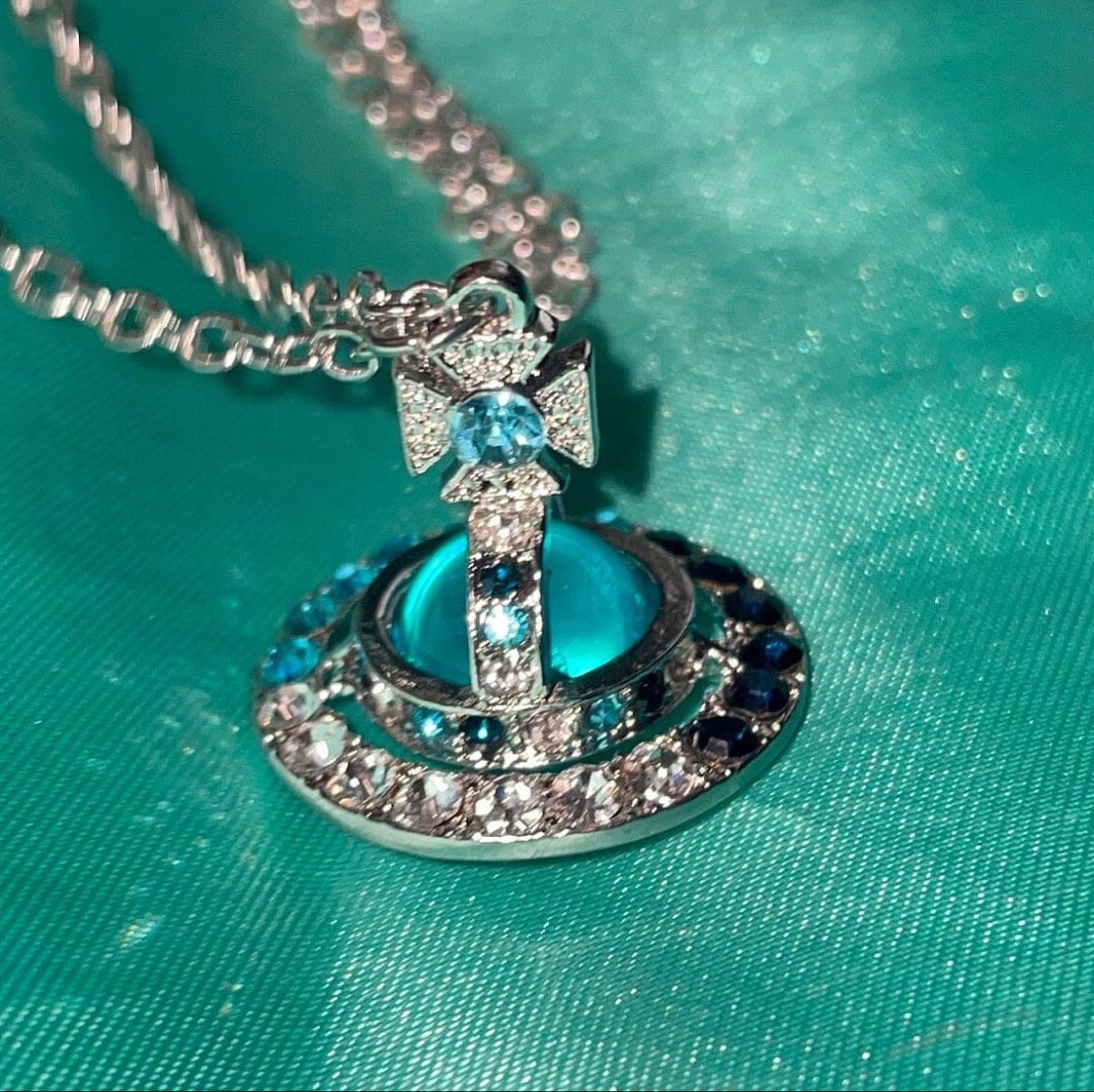 Vivienne Westwood Style Necklace Saturn Orb Necklace Etsy UK