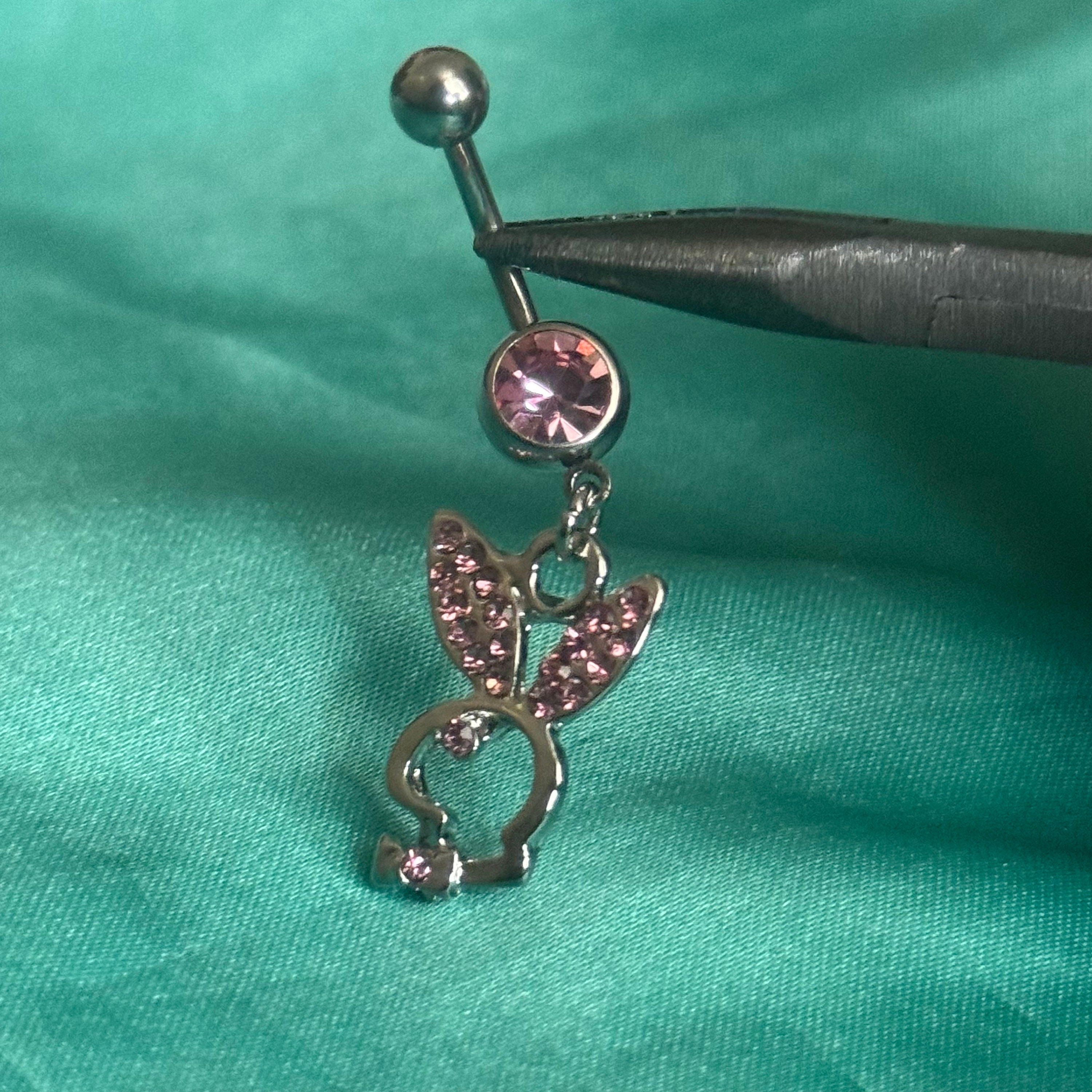 Belly Button Piercing Belly Button Bar 4g Belly Ring Playboy Etsy UK
