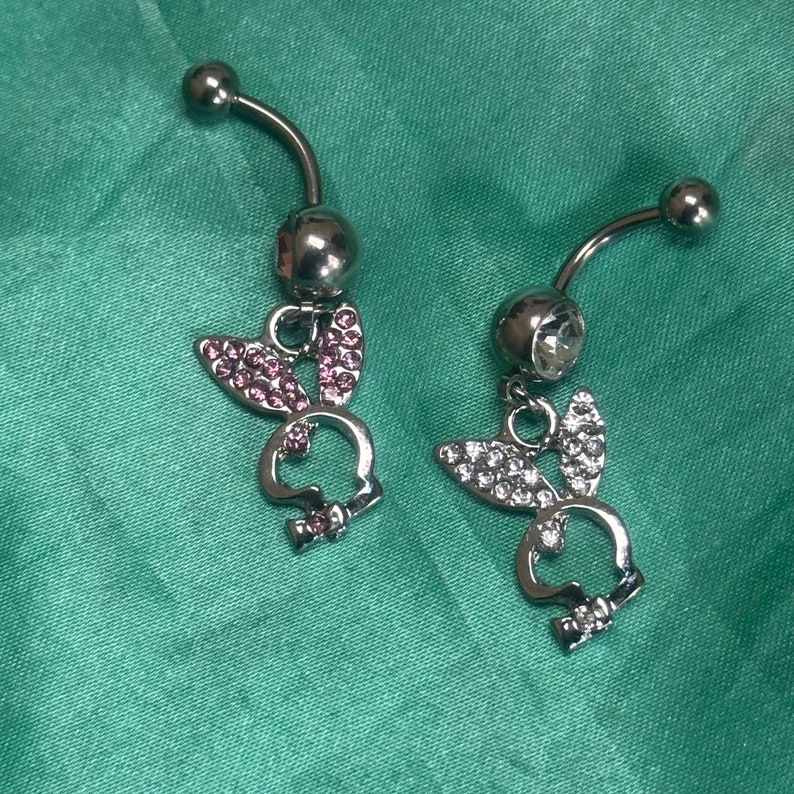 Belly Button Piercing Belly Button Bar 4g Belly Ring Playboy Etsy UK belly-button-piercing-belly-button-bar-4g-belly-ring-playboy-etsy-uk