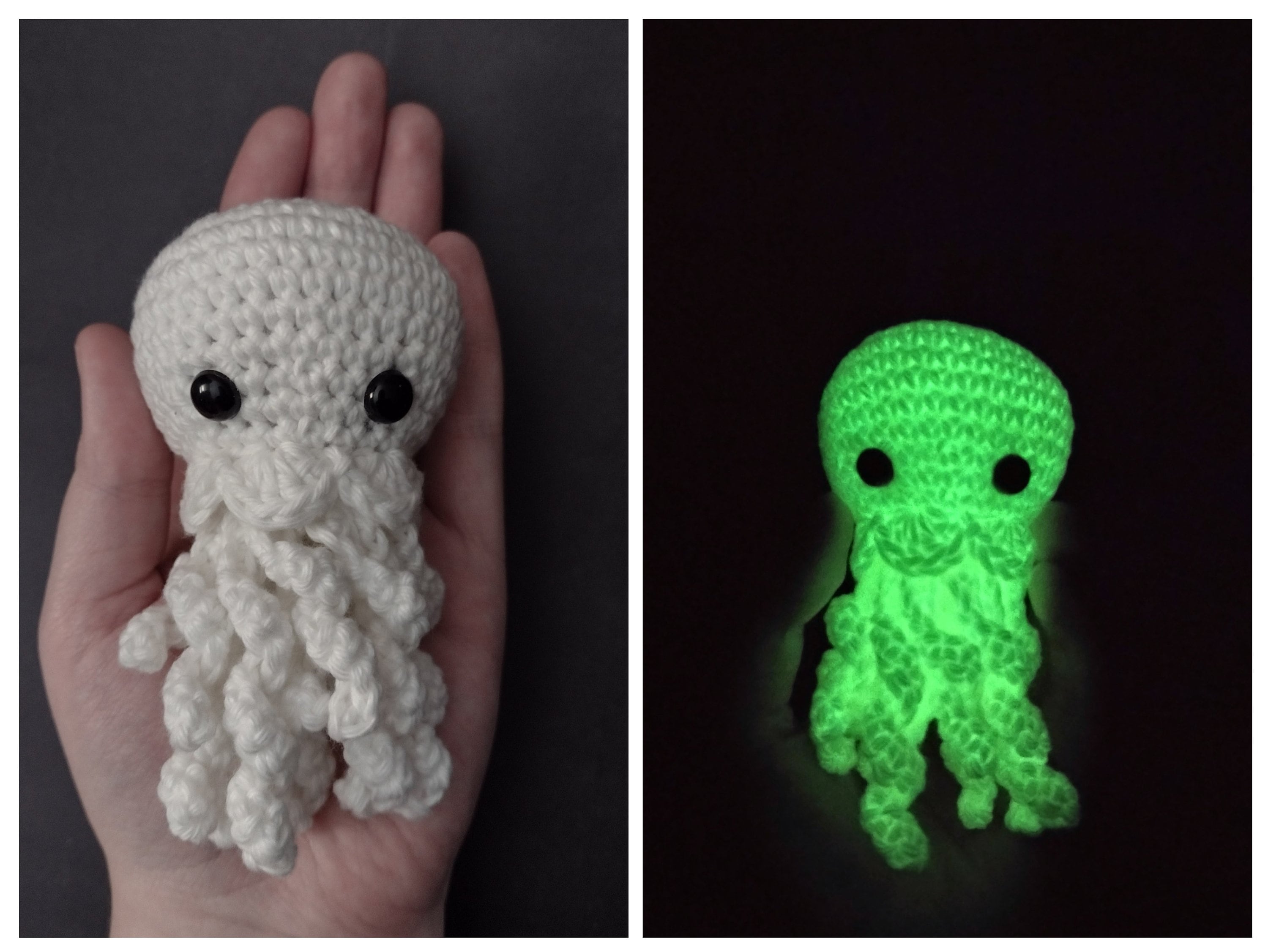 19 Crochet Jellyfish Patterns, Amigurumi, Rattles, Keychains, and Appliques 10 Glow In Dark Jellyfish Crochet Pattern