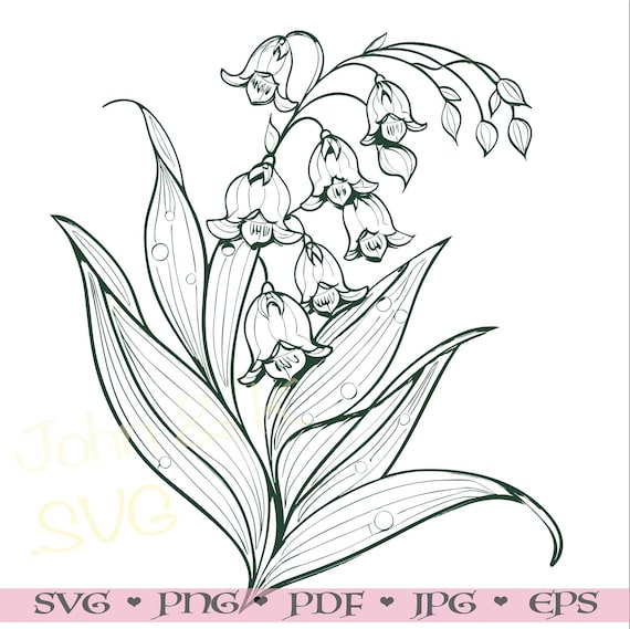Lily of the Valley SVG: Flower Outline Clipart (digital Files) - Etsy
