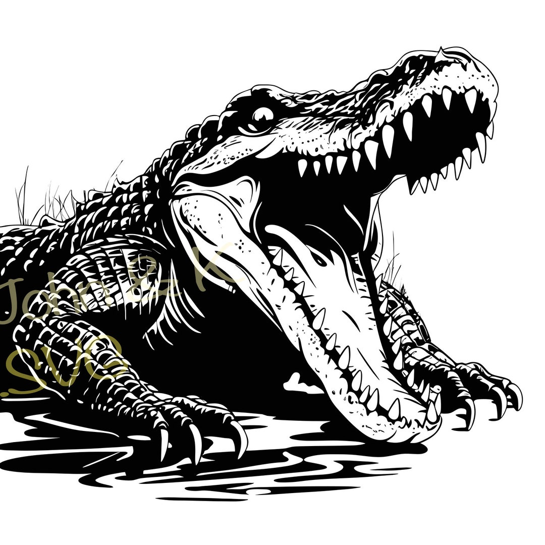 Alligator Svg, American Alligator Svg, Alligator Clipart, Alligator Svg