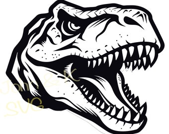 T-Rex Svg, dinosaur svg, T Rex clipart, Cricut Silhouette T Rex Head Clipart Png Jpg Pdf Png Iron on Vinyl Laser Engraving, Commercial use