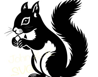American Red Squirrel SVG: Silhouette Cut File (Digital Download)