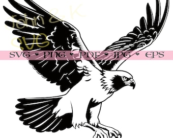 Hunting Osprey SVG: Cut File Clipart for Cricut, Silhouette (Digital Download)