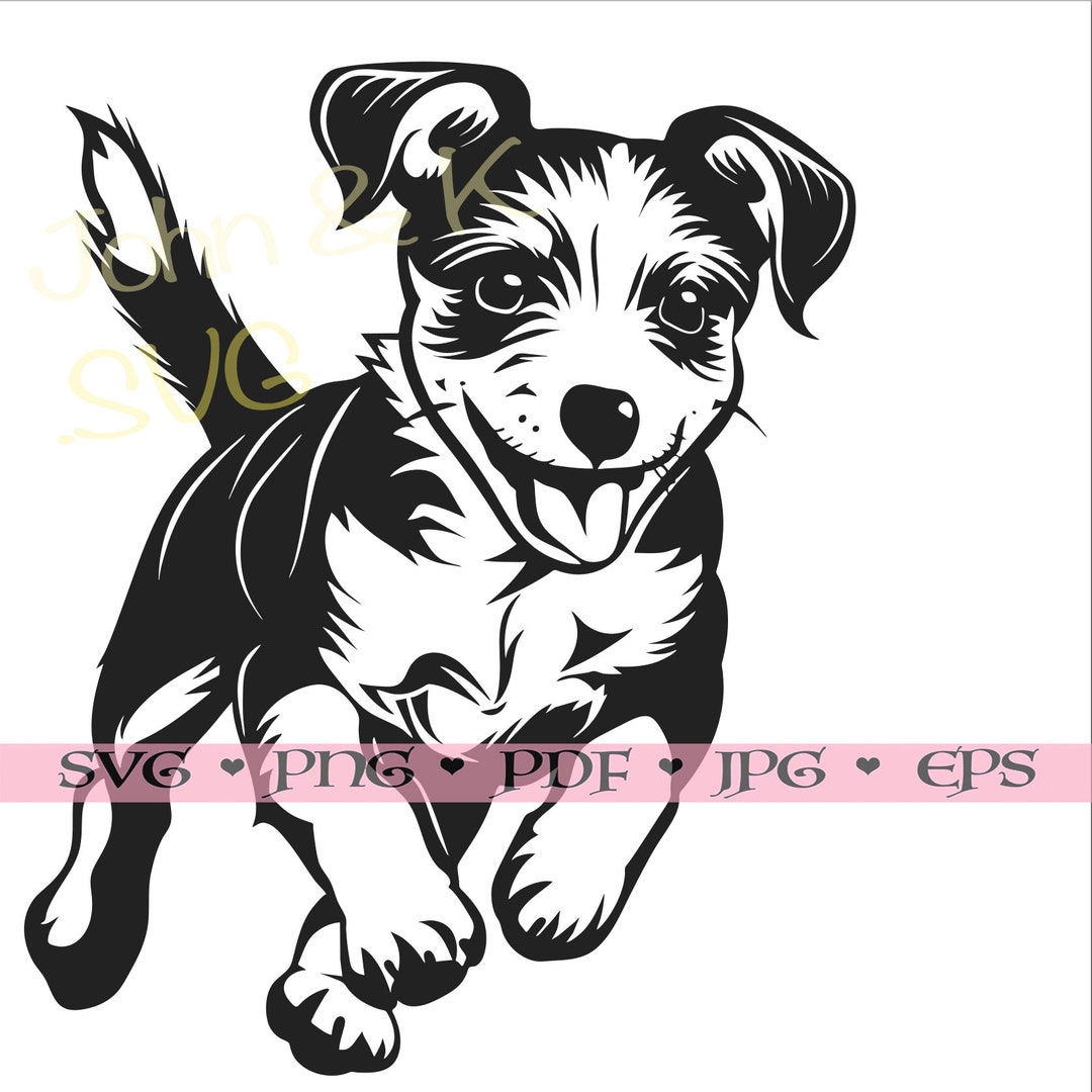 Jack Russell SVG, Puppy Cut File, Dog Cricut Silhouette Decal Clipart ...