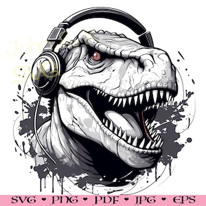 T-Rex SVG, Dinosaurier Clipart, T-Rex Illustration für Shirt, Becher, Dekor, Cutfile png Pdf jpg Eisen auf Vinyl Lasergravur, kommerzielle Nutzung