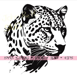 Leopard SVG, Leopard Kopf SVG, Cricut Silhouette Leopard Clipart Png Jpg Pdf Png Eps Eisen auf Vinyl Lasergravur, kommerzielle Nutzung