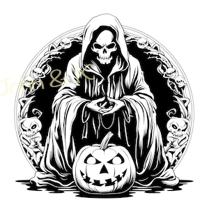 Mort SVG, Vecteur de mort, Halloween Mort svg, Mort Clipart, Mort Svg pour polaire, Chemise, Serviette, Cutfile png Pdf jpg, Utilisation commerciale