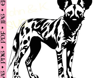 African Wild Dog Svg, Wild Dog Clipart, Wild Dog Svg for Shirt, decor, Mug Cutfile png Pdf jpg Iron on Vinyl Laser Engraving, Commercial use