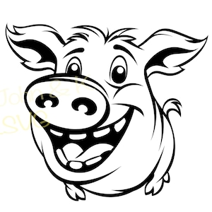 Cerdo bebé svg, lindo cerdo bebé svg, cerdo bebé svg archivo cortado Cricut Silhouette Clipart Png Jpg Pdf Hierro en vinilo grabado láser, uso comercial