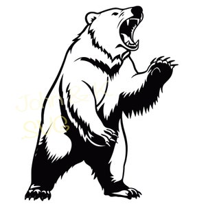 Ours brun SVG, ours féroce SVG, ours brun Clipart, ours brun SVG pour polaire, chemise, tasse, autocollant, Cutfile png Pdf jpg, téléchargement instantané