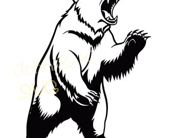 Fierce Brown Bear SVG Clipart: Cut File for Shirt, Mug (Digital Download)