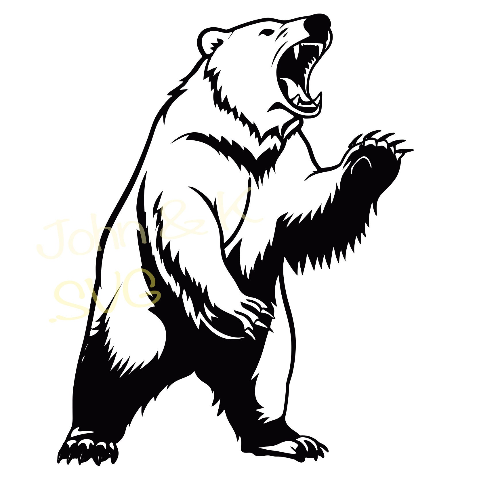 Brown Bear Svg, Fierce Bear Svg, Brown Bear Clipart, Brown Bear Svg for