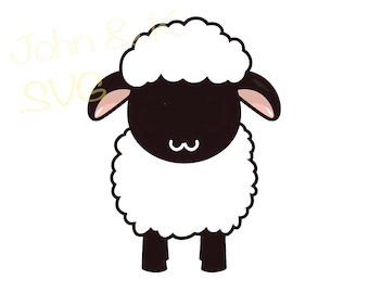Blacknose sheep Svg, Cute sheep Svg cutfile Clipart Cricut Silhouette png jpg pdf Iron on Vinyl Laser Engraving, Commercial use