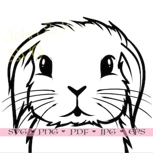sciocco carino coniglietto Svg, coniglietto di Pasqua svg, lop coniglio lop coniglio Clipart Png Jpg Pdf Png Eps Ferro su vinile Incisione laser, Uso commerciale