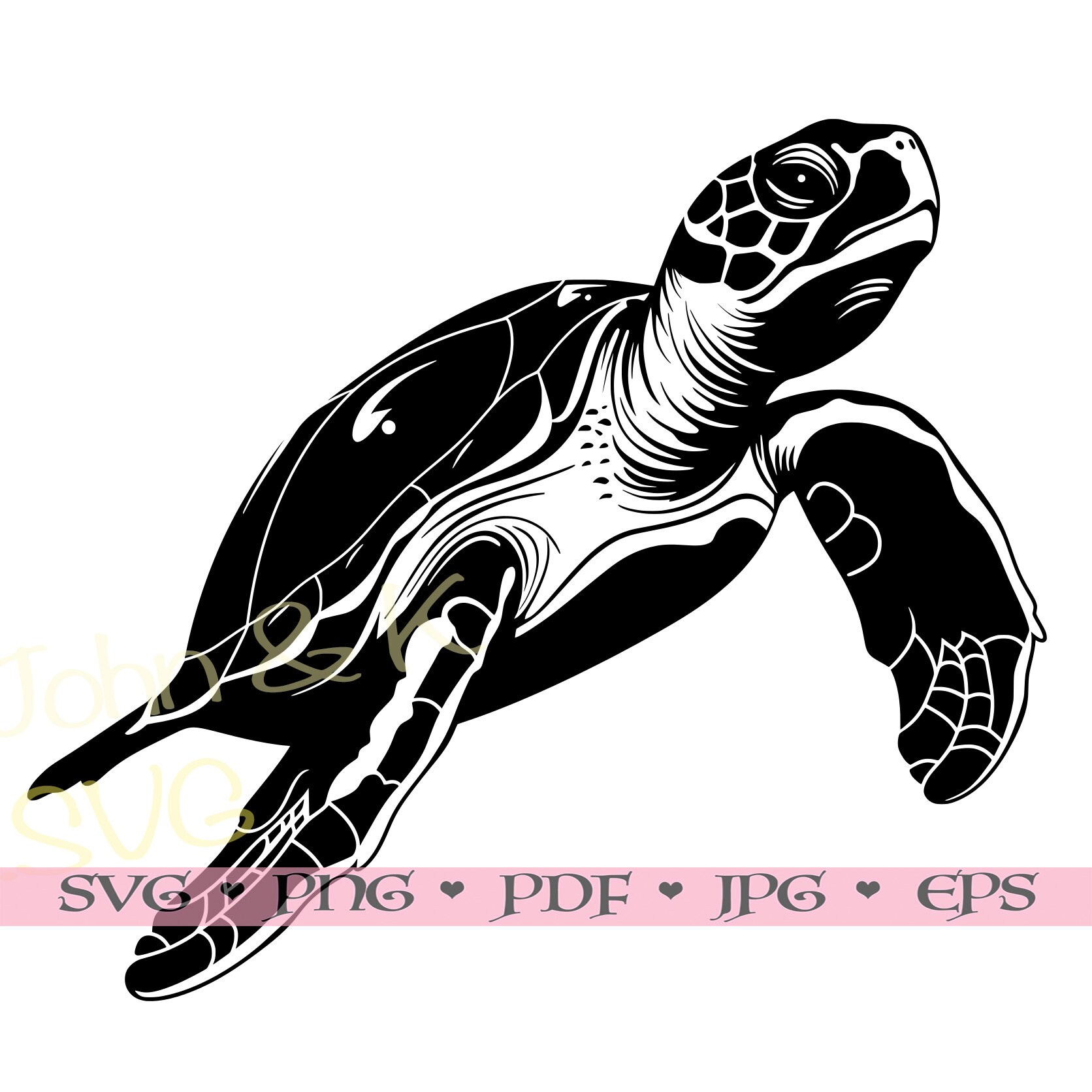 Leatherback Sea Turtle Svg, Sea Turtle Cutfile Cricut Silhouette