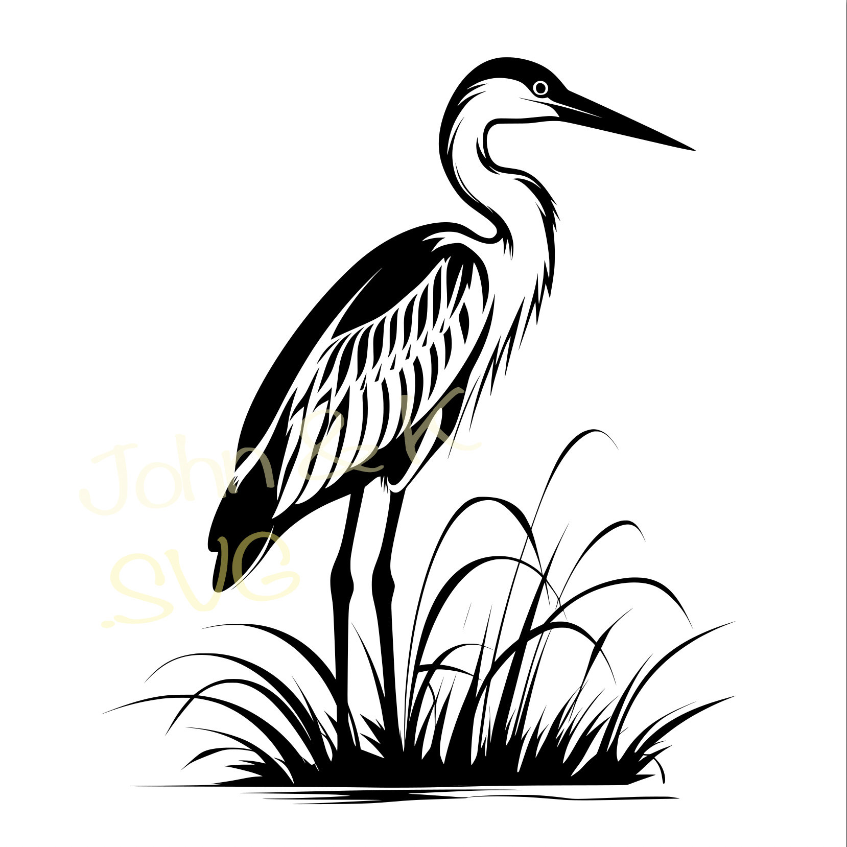Heron Svg, Elegant Heron Svg, Heron Clipart, Heron Svg for Fleece, Shirt,  Mug, sticker, Cutfile png Pdf jpg, digital instant download